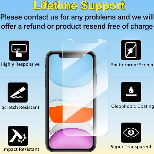 4-Pack Tempered Glass Screen Protector for iPhone 11/XR