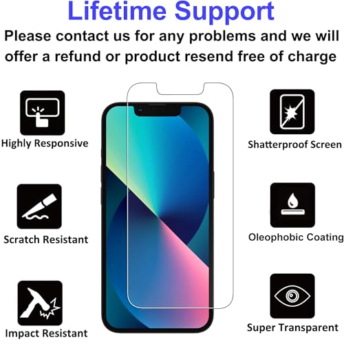 iPhone 14 & 13 Pro Tempered Glass Screen Protector - 4pk
