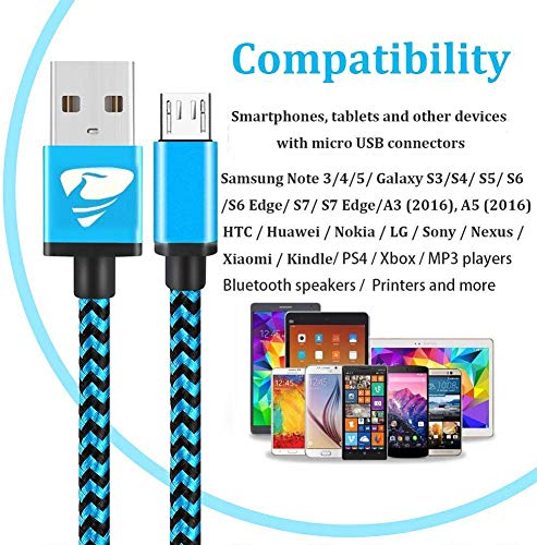 2M 3Pack Braided Micro USB Cable for Android