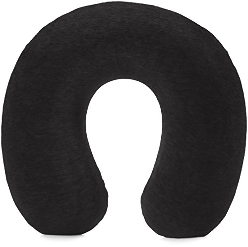 Amazon Basics Neck Pillow with Removable Cover, Black