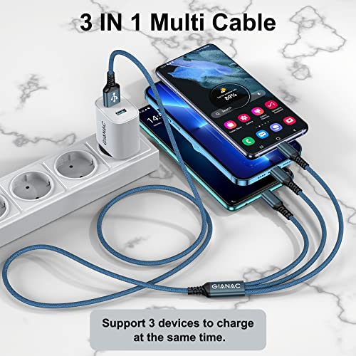 GIANAC Multi Charger Cable for iPhone & Android