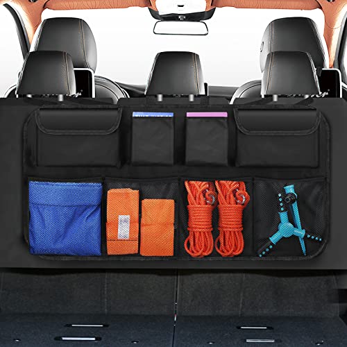 Car Trunk Organizer with 8 Pockets - Adjustable Straps