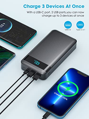 30000mAh Power Bank with Fast Charging and LED Display