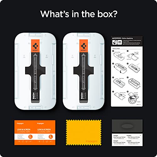 Spigen EZ Fit Tempered Glass iPhone Screen Protector - 2 Pack