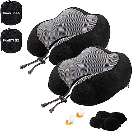 DAWNTREES Travel Pillow Set with Eye Mask and Earplugs