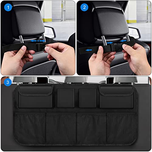 Car Trunk Organizer with 8 Pockets - Adjustable Straps
