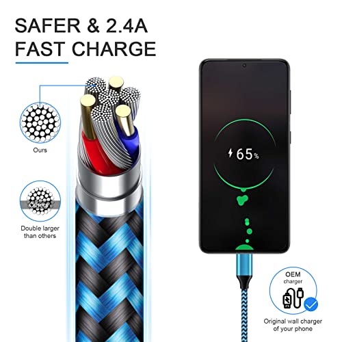 USB C Cable 3 Pack - Fast Charging Nylon Braided
