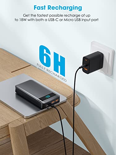 30000mAh Power Bank with Fast Charging and LED Display
