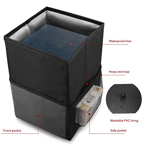 Collapsible Car Trash Bin with Lid - Multipurpose Organizer