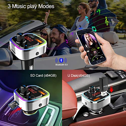Wireless Bluetooth Car FM Transmitter with Hands-Free