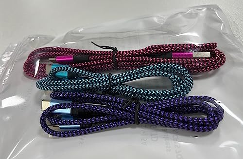 USB C Cable 3 Pack - Fast Charging Nylon Braided
