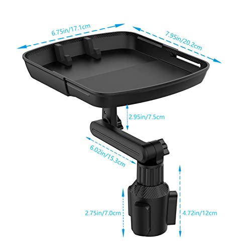 360º Adjustable Car Drink Holders Tray, Non-Slip, Portable