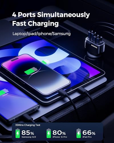 60W USB C Car Charger for Multiple Devices
