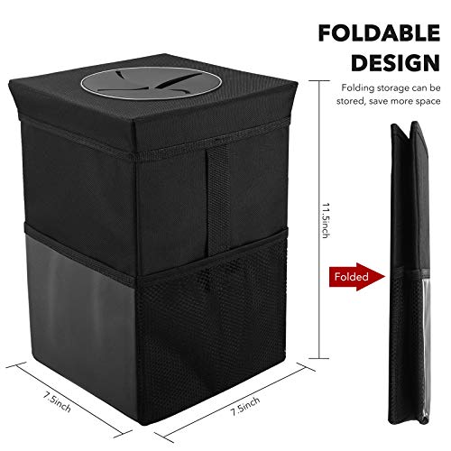 Collapsible Car Trash Bin with Lid - Multipurpose Organizer