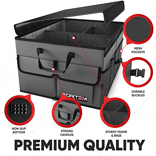 FORTEM Collapsible Car Boot Organizer with Adjustable Straps