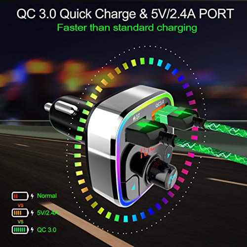 Wireless Bluetooth Car FM Transmitter with Hands-Free