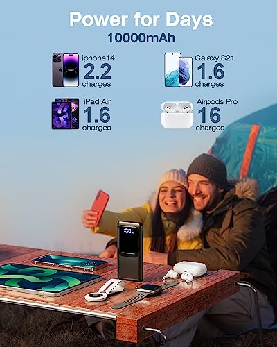 Portable Power Bank with Large LED Display, Fast Charging
