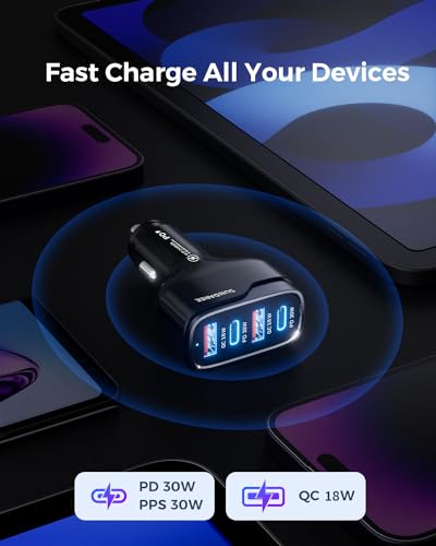 60W USB C Car Charger for Multiple Devices
