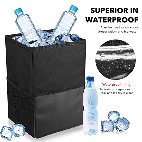 Collapsible Car Trash Bin with Lid - Multipurpose Organizer