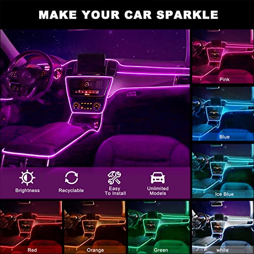 Blue EL Wire Car LED Interior Strip Light