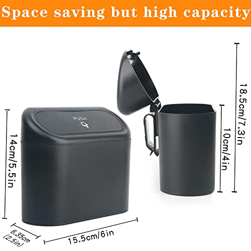 Mini Car Trash Can with Lid and 40pcs Bags (Black)