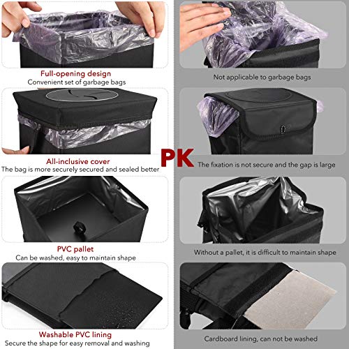 Collapsible Car Trash Bin with Lid - Multipurpose Organizer
