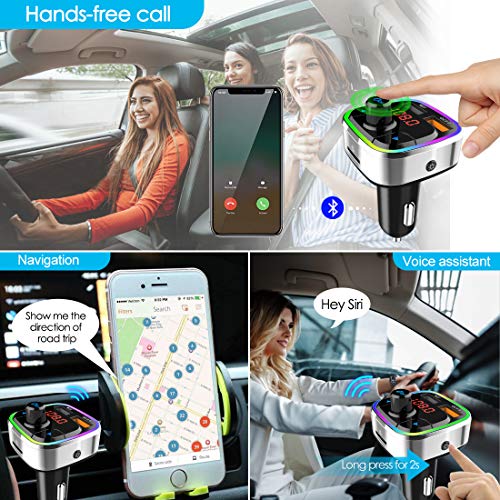 Wireless Bluetooth Car FM Transmitter with Hands-Free