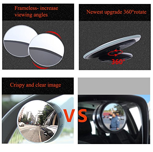 360° Rotatable Convex Blind Spot Mirrors - 2 Pack