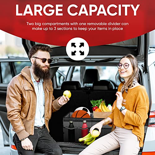 FORTEM Collapsible Car Boot Organizer with Adjustable Straps
