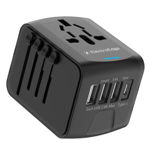 ElectroEdge Universal Travel Adapter with 4 USB ports