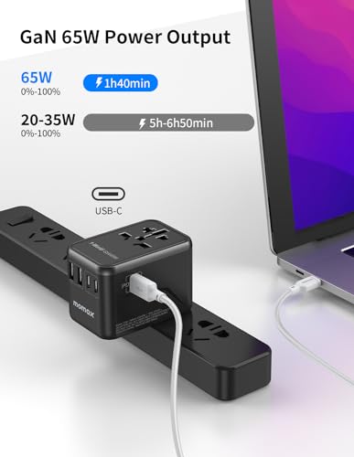 MOMAX Universal Travel Adapter: 70W GaN International Charger