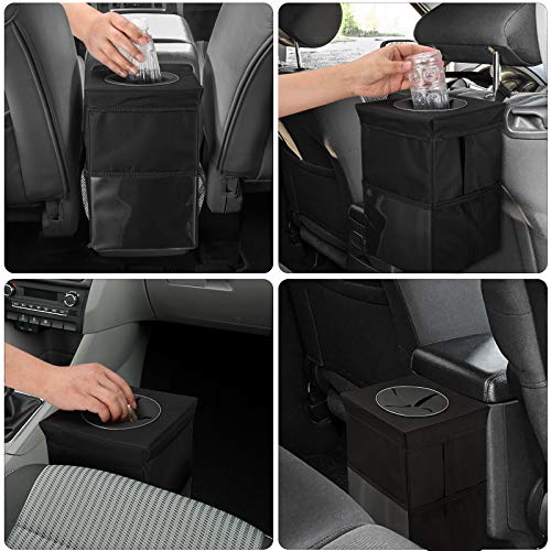 Collapsible Car Trash Bin with Lid - Multipurpose Organizer