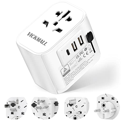 Universal Travel Adapter with 2 USB-A and 1 Type-C Ports