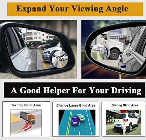 360° Rotatable Convex Blind Spot Mirrors - 2 Pack