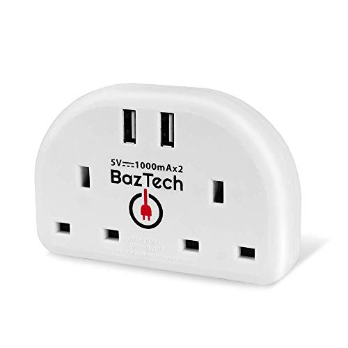 BazTechElectroS European Travel Adapter Plug - UK to EU Extension