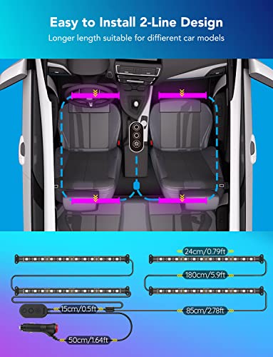 Govee RGB Car LED Strip Light: Music Sync, APP Control