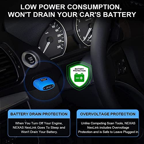 NEXAS Bluetooth 5.0 OBDII Scanner - iPhone & Android