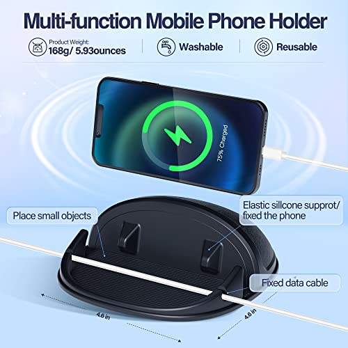 Silicone Car Phone Holder for Various Dashboards - Black