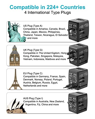 All-in-One Universal Travel Adapter with USB C