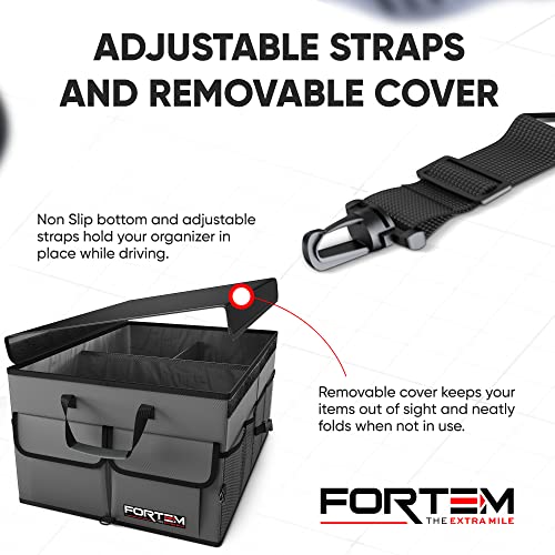 FORTEM Collapsible Car Boot Organizer with Adjustable Straps