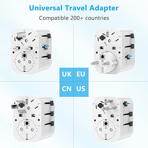 Universal Travel Adapter with 2 USB-A and 1 Type-C Ports