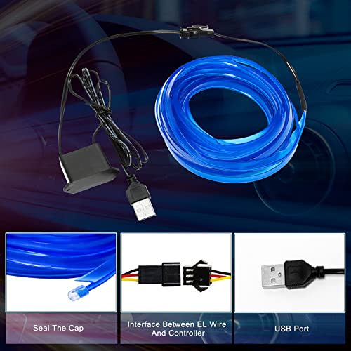 Blue EL Wire Car LED Interior Strip Light