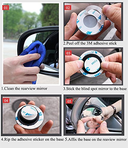 360° Rotatable Convex Blind Spot Mirrors - 2 Pack