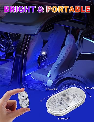Wireless Car Interior LED Lights, 7 Colors, USB Rechargeable