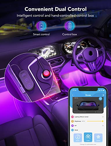 Govee RGB Car LED Strip Light: Music Sync, APP Control