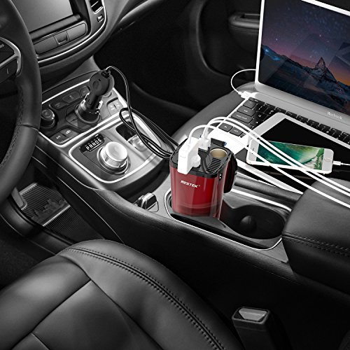 200W Power Inverter: Car Charger + AC Plug + USB