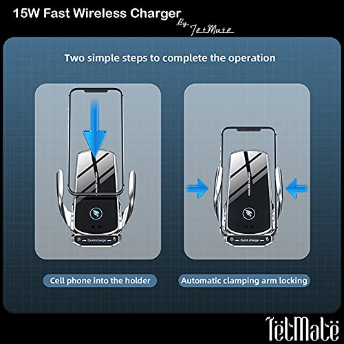 15W Wireless Car Charger - Auto Clamping, Air Vent Mount
