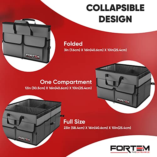 FORTEM Collapsible Car Boot Organizer with Adjustable Straps