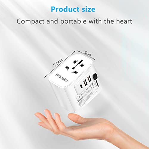 Universal Travel Adapter with 2 USB-A and 1 Type-C Ports