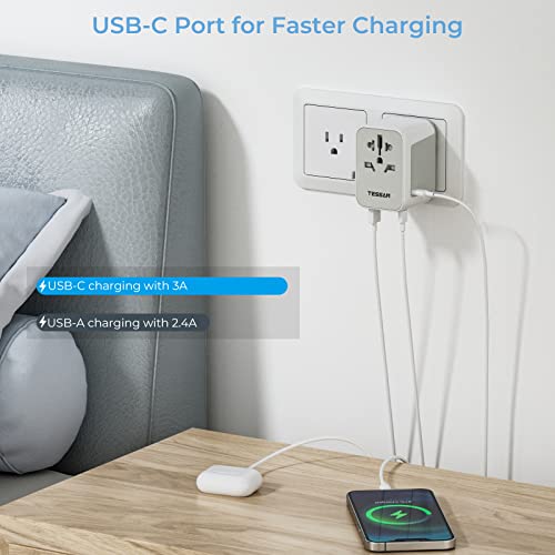 TESSAN Universal Adapter with 5 USB Ports